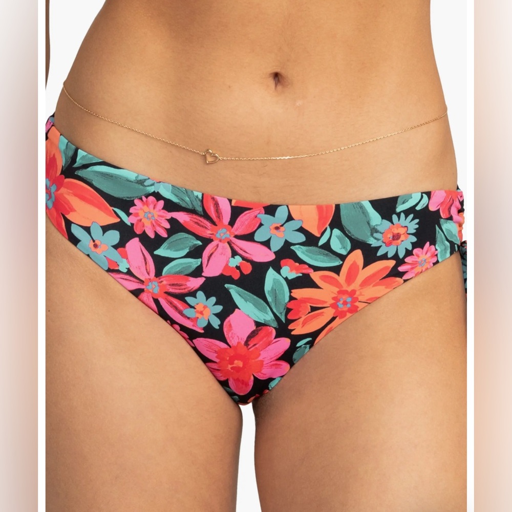Roxy Beach Classics Hipster Side Tie Bikini Bottoms Size XL